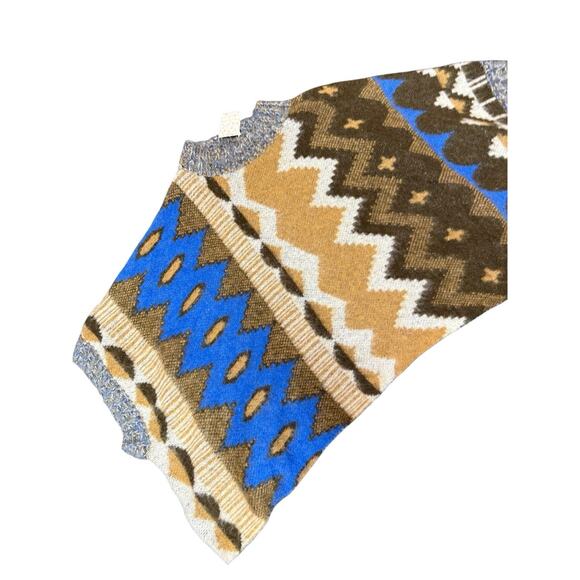 NWT Free People Wool Alpaca Blend Knit Poncho Sweater Medium Boho Cozy Fall - Picture 4 of 10